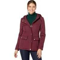 Geci de iarna 26.5" Hooded Small Diamond Quilt w/ Flap Pockets Femei