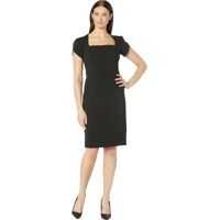 Rochii elegante Tulip Cap Sleeve Square Neck Sheath Crepe Dress Femei