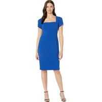 Rochii elegante Tulip Cap Sleeve Square Neck Sheath Crepe Dress Femei