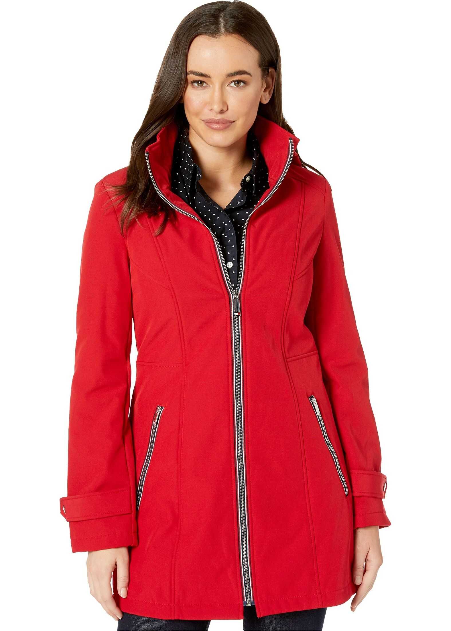 32.5" Hooded Softshell w/ Zip Detail