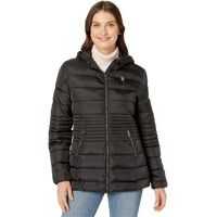 Geci de iarna Long Basic Smocked Waist Puffer with Hood Femei
