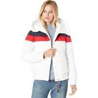 Geci de iarna Color Block Puffer w/ Hood Femei