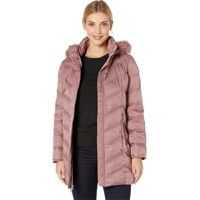 Geci de iarna Chevron Quilted Puffer w/ Faux Fur Trimmed Hood Femei
