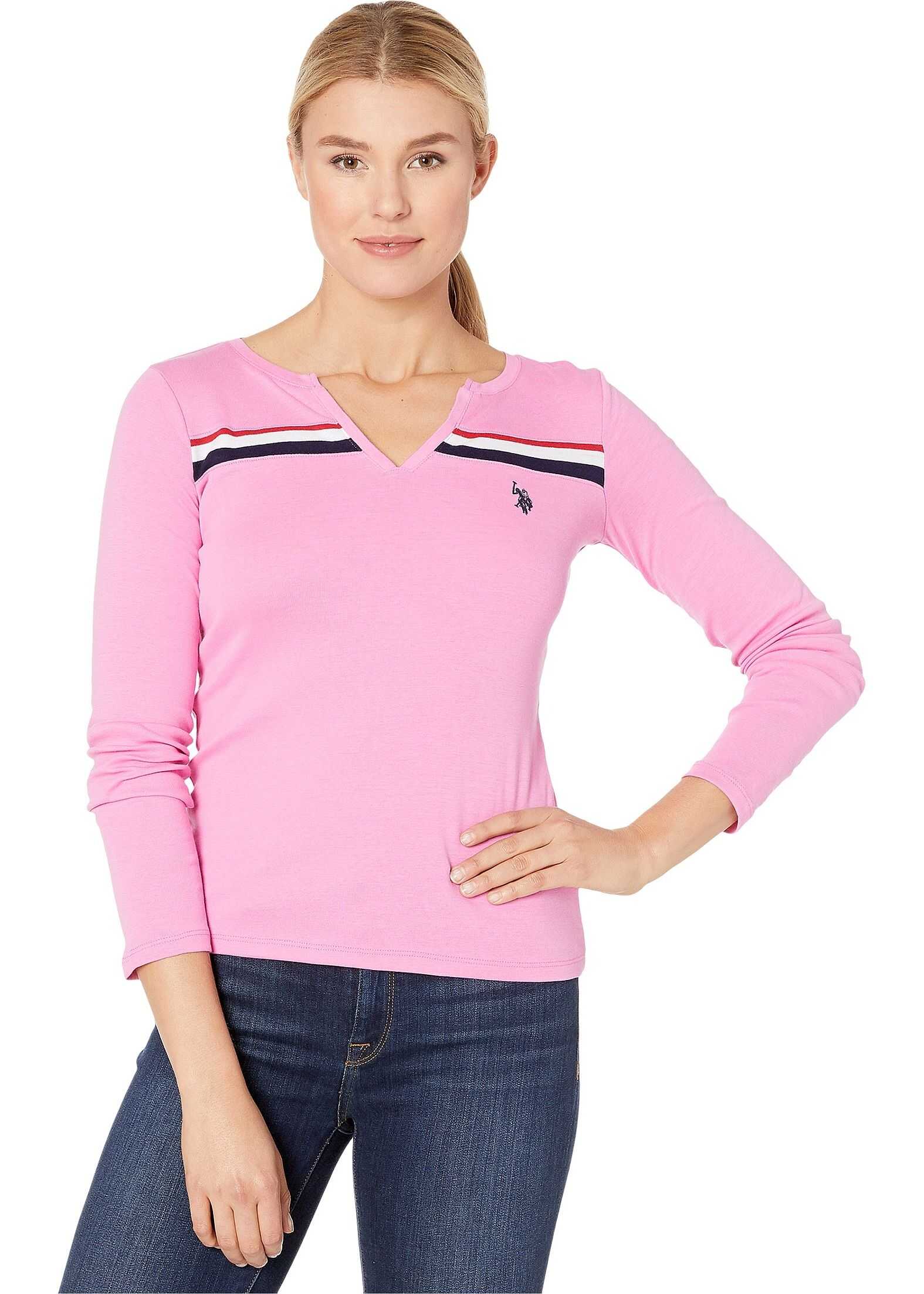 U.S. POLO ASSN. Slit Front Tee Rose Solaire