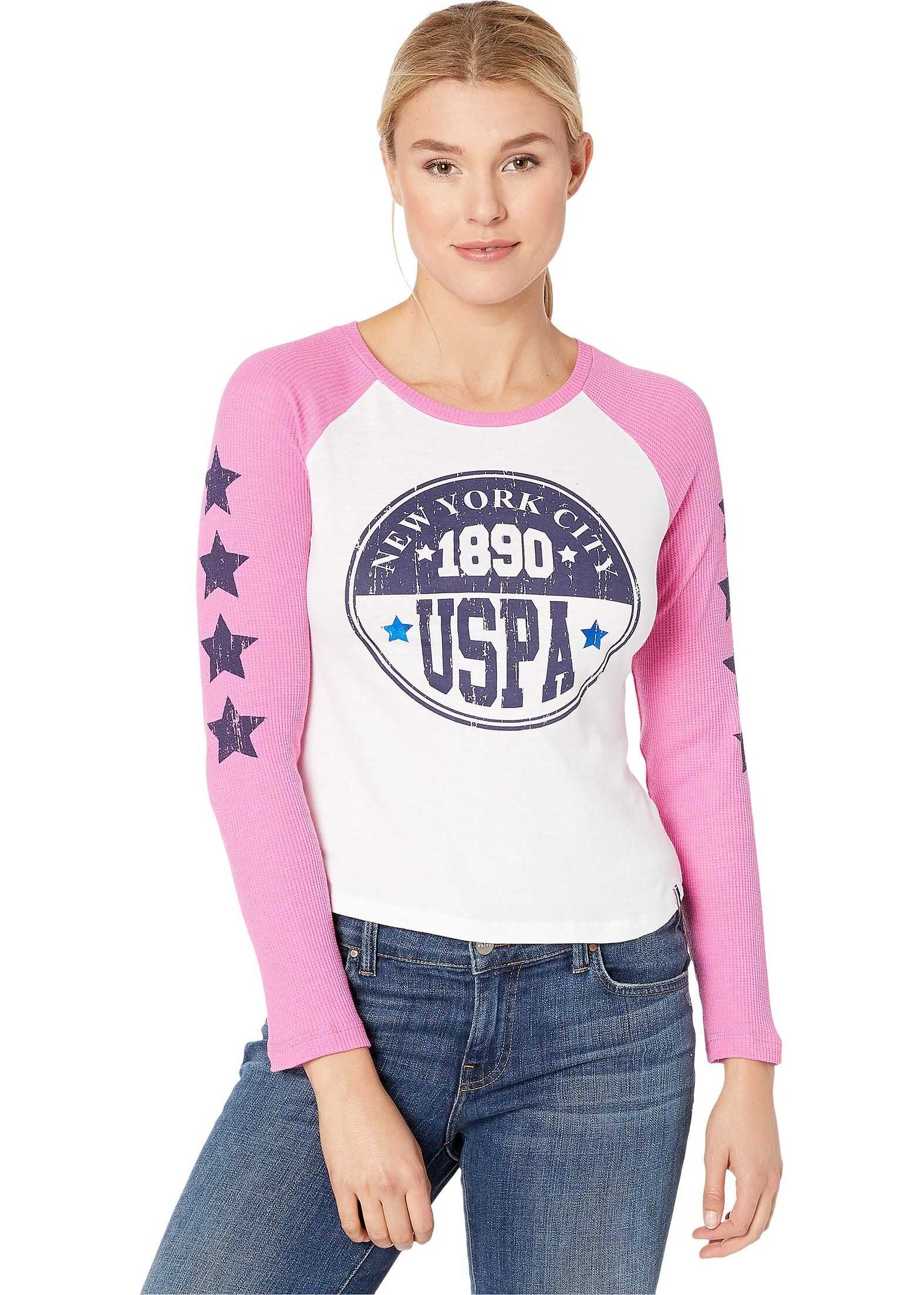 U.S. POLO ASSN. Logo Baseball Tee Rose Solaire