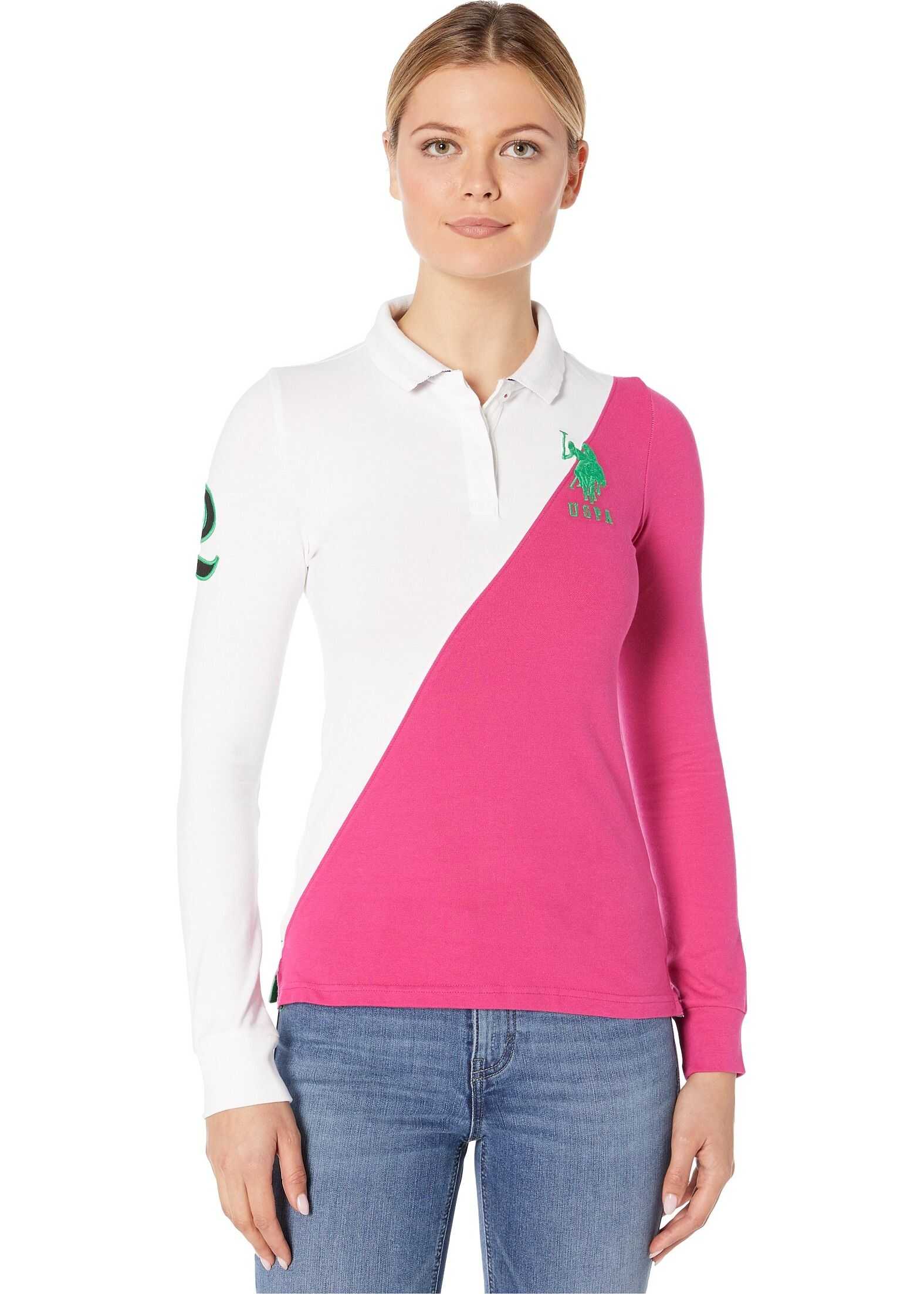 U.S. POLO ASSN. Splice Long Sleeve Polo Berry Bug