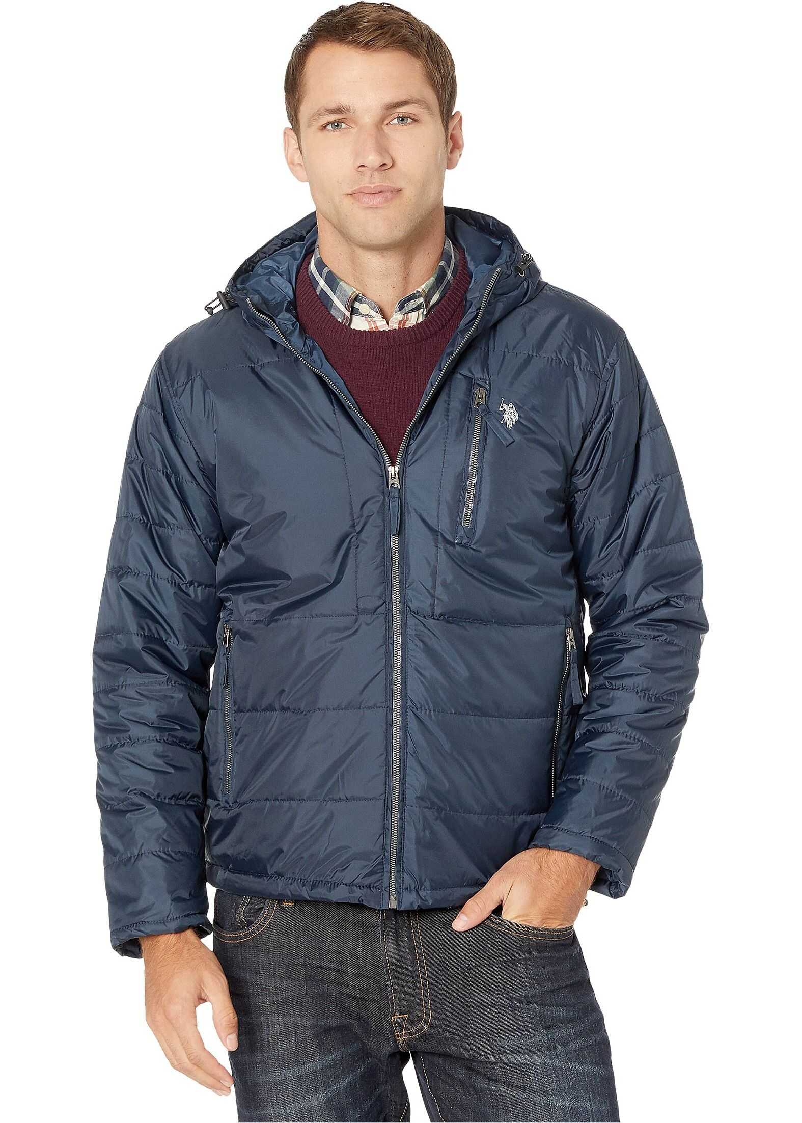 U.S. POLO ASSN. Hooded Puffer Jacket Navy