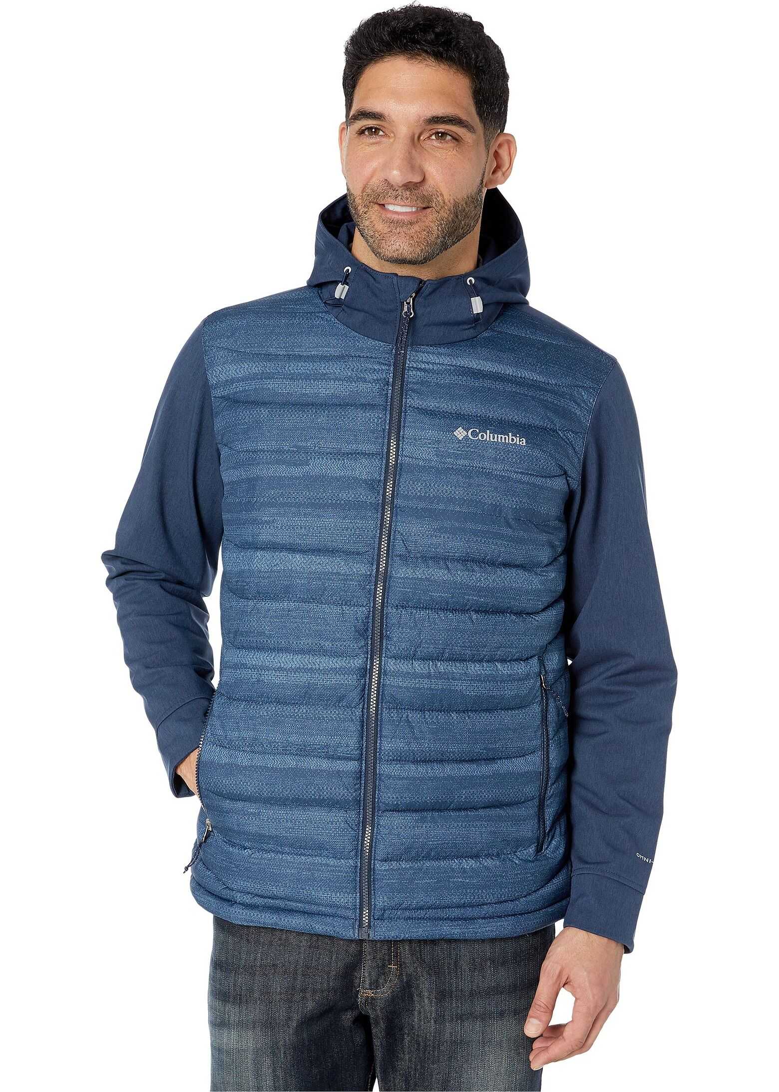 Columbia Powder Lite™ Hybrid Jacket Collegiate Navy Heather Stripe Print/Collegiate Navy Heather
