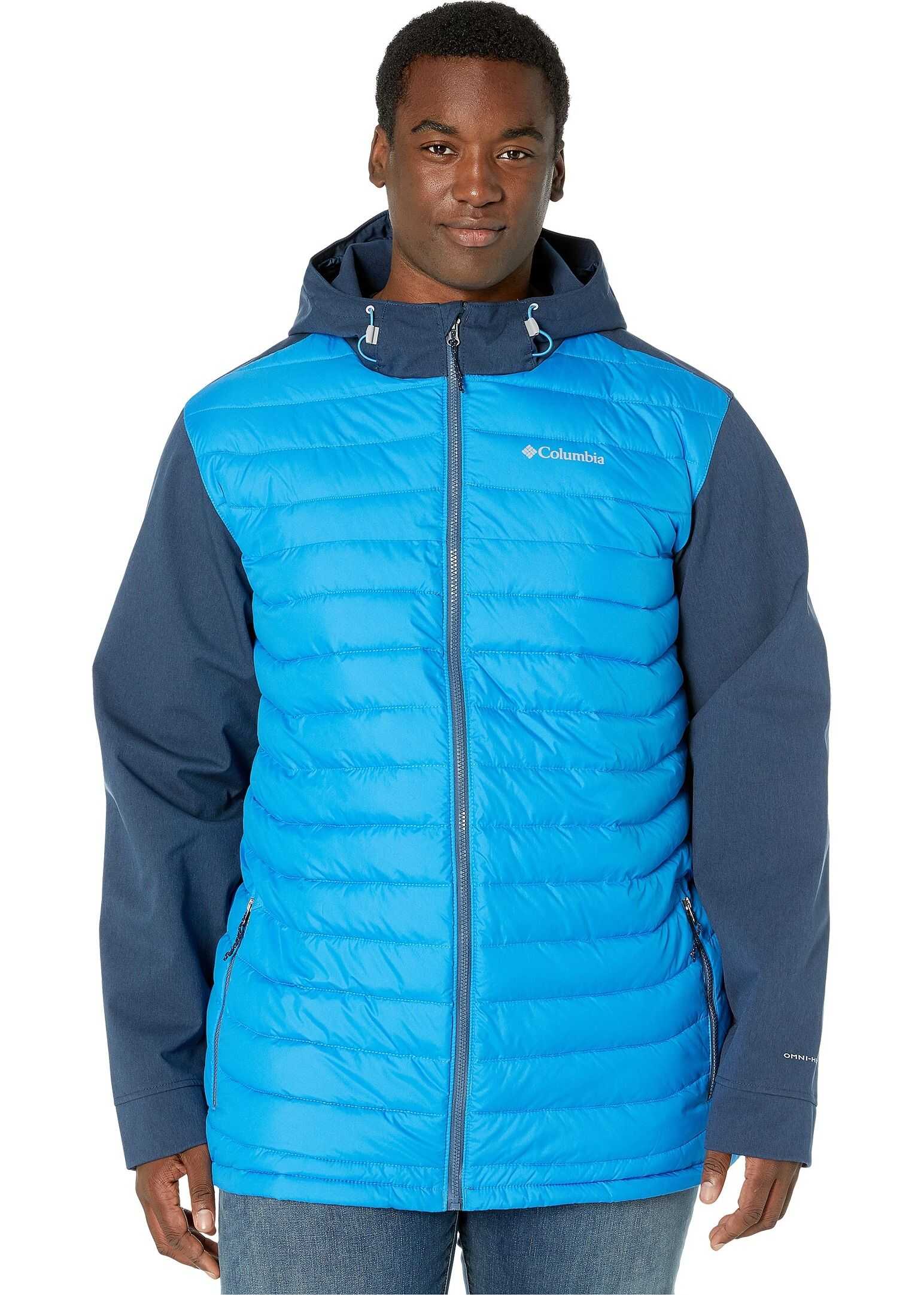 Columbia Big & Tall Powder Lite™ Hybrid Jacket Azure Blue/Collegiate Navy Heather/Dark Mountain Pop