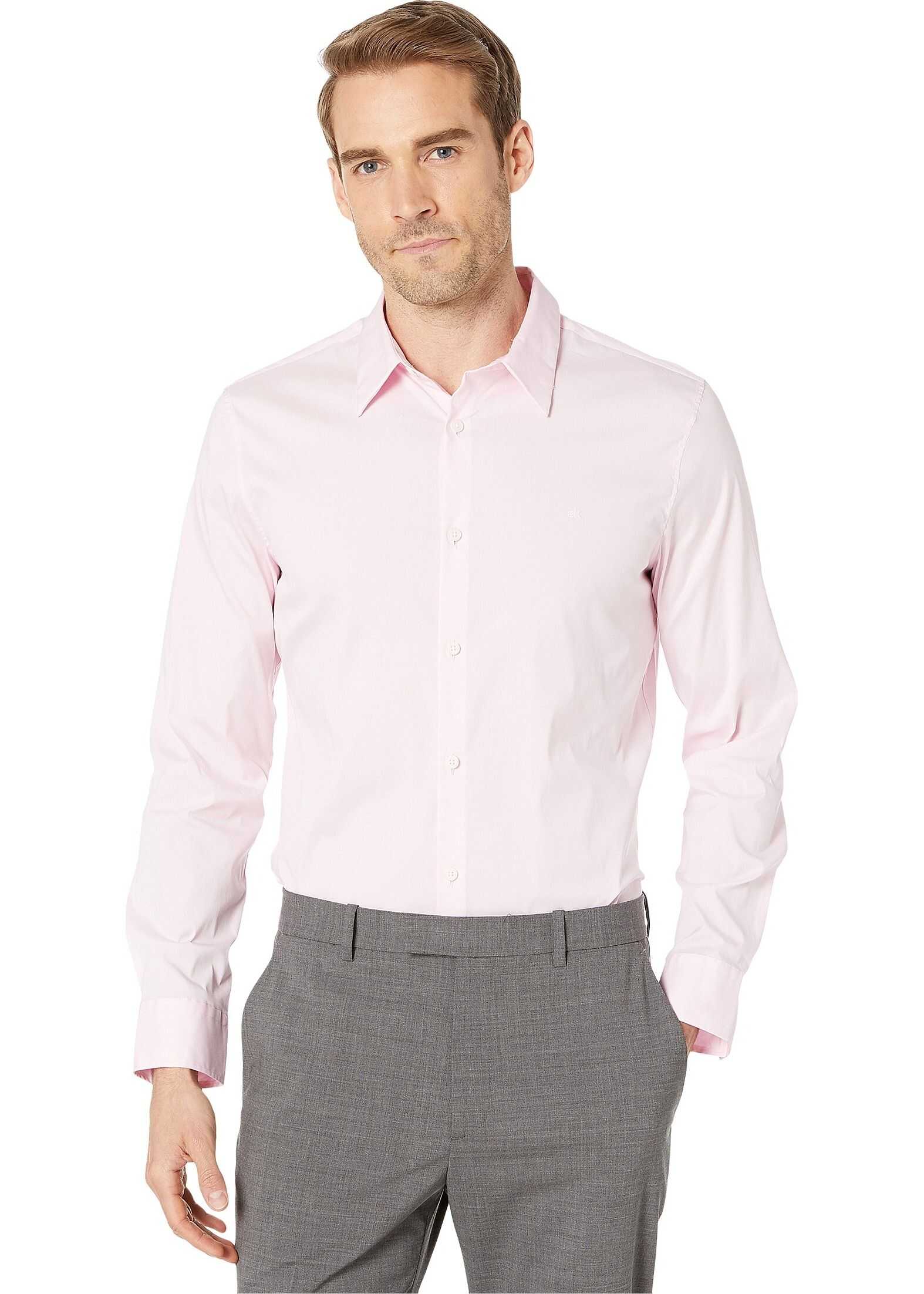 Camasa Calvin Klein The Stretch Cotton Shirt Plush Pink