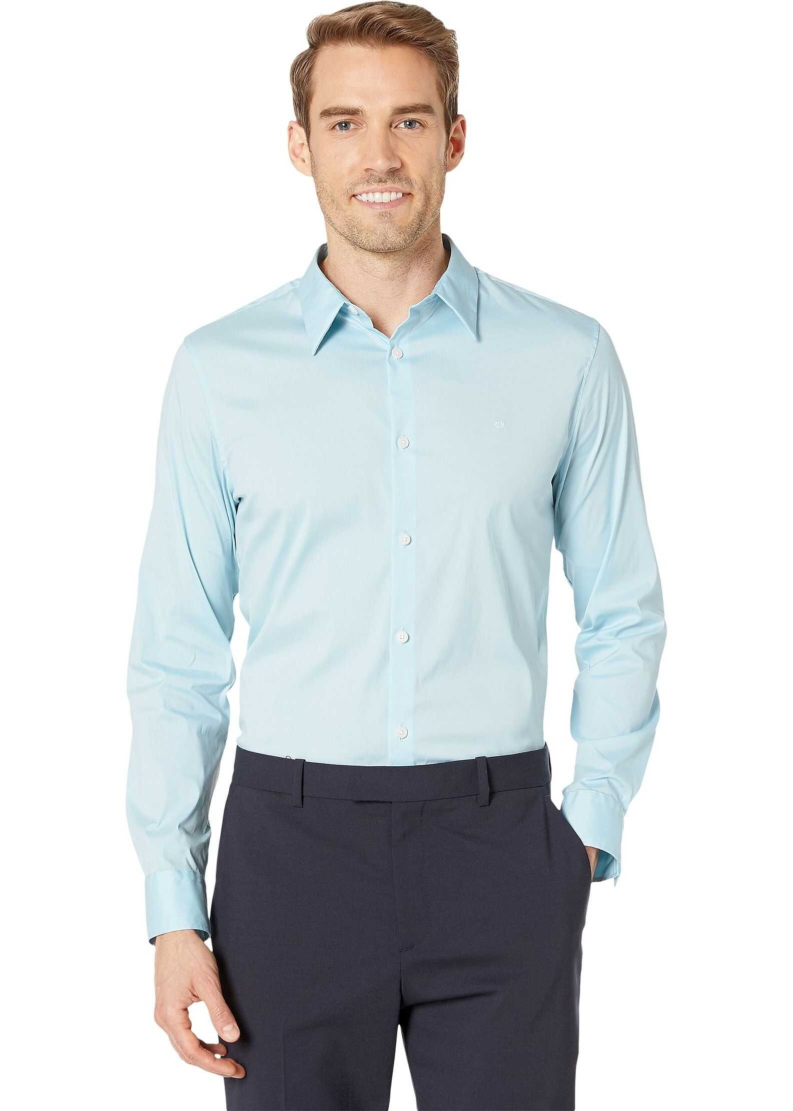 Camasa Calvin Klein The Stretch Cotton Shirt Bright Ice