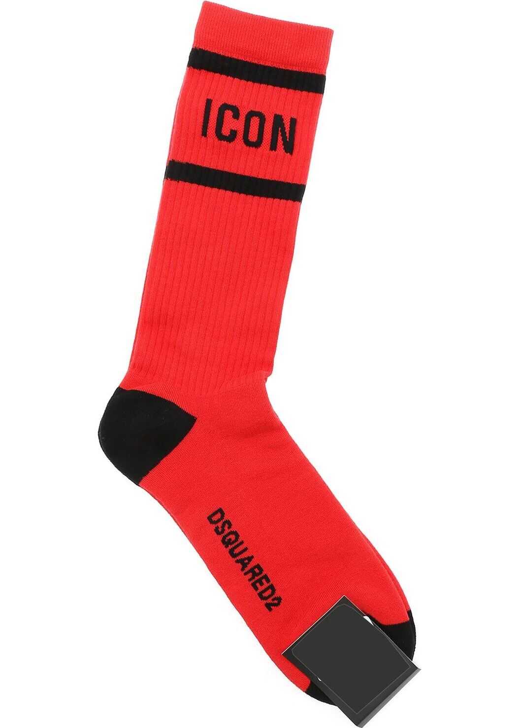 DSQUARED2 Icon Socks In Red Red