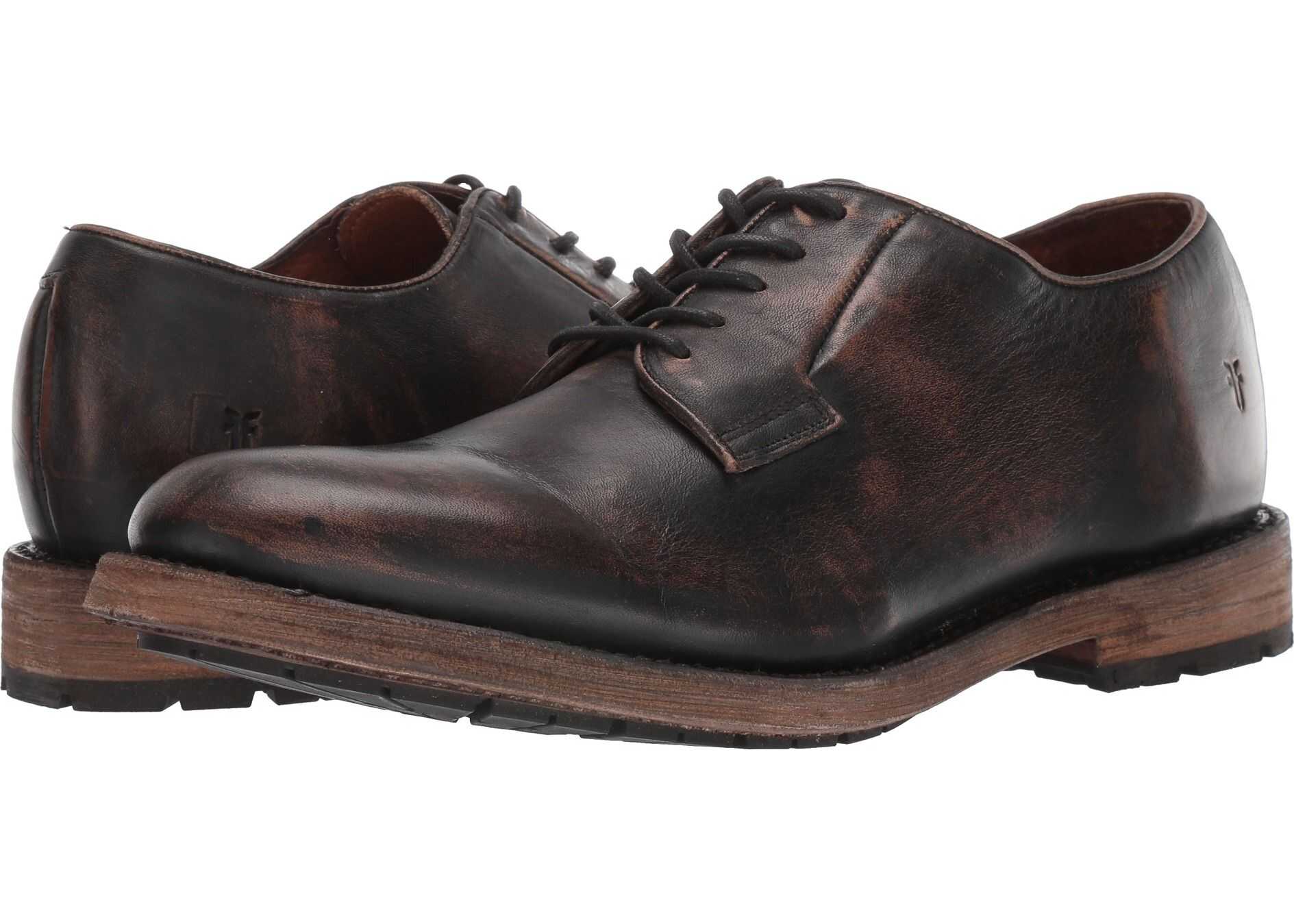 Frye Bowery Oxford Black Brush Off Full Grain