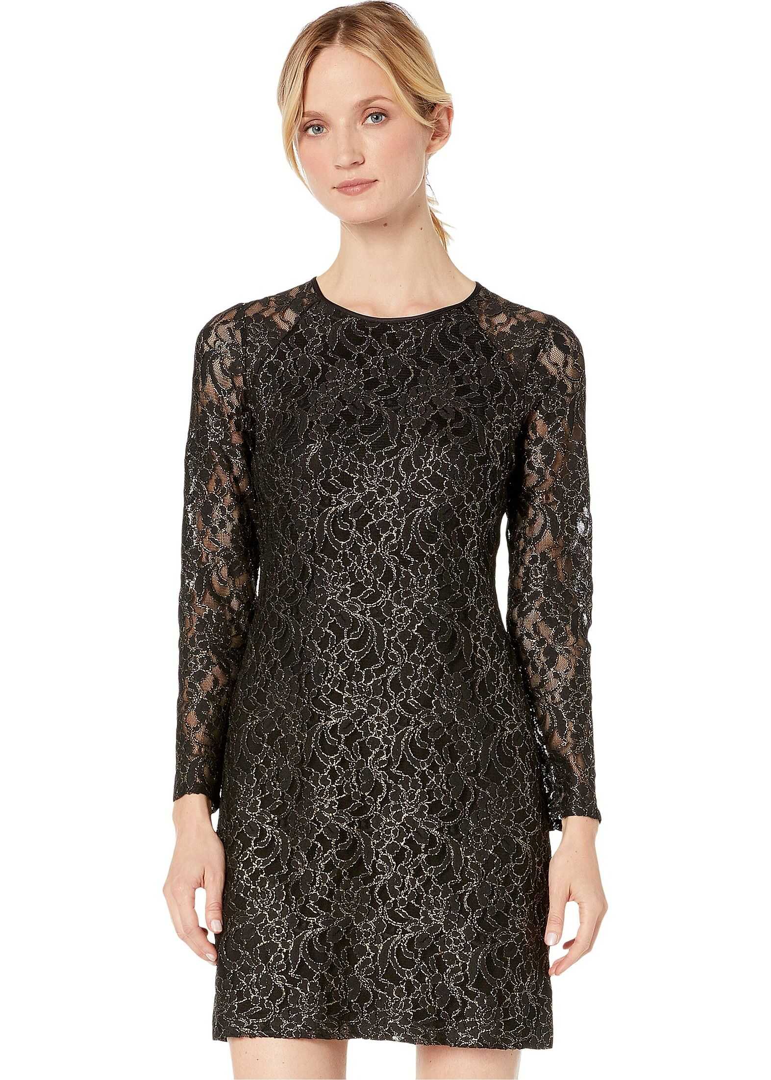 Tommy Hilfiger Long Sleeve Lace Dress Black/Gold
