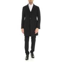 Sacouri elegante Houndstooth Pattern Coat In Blue And Brown Barbati