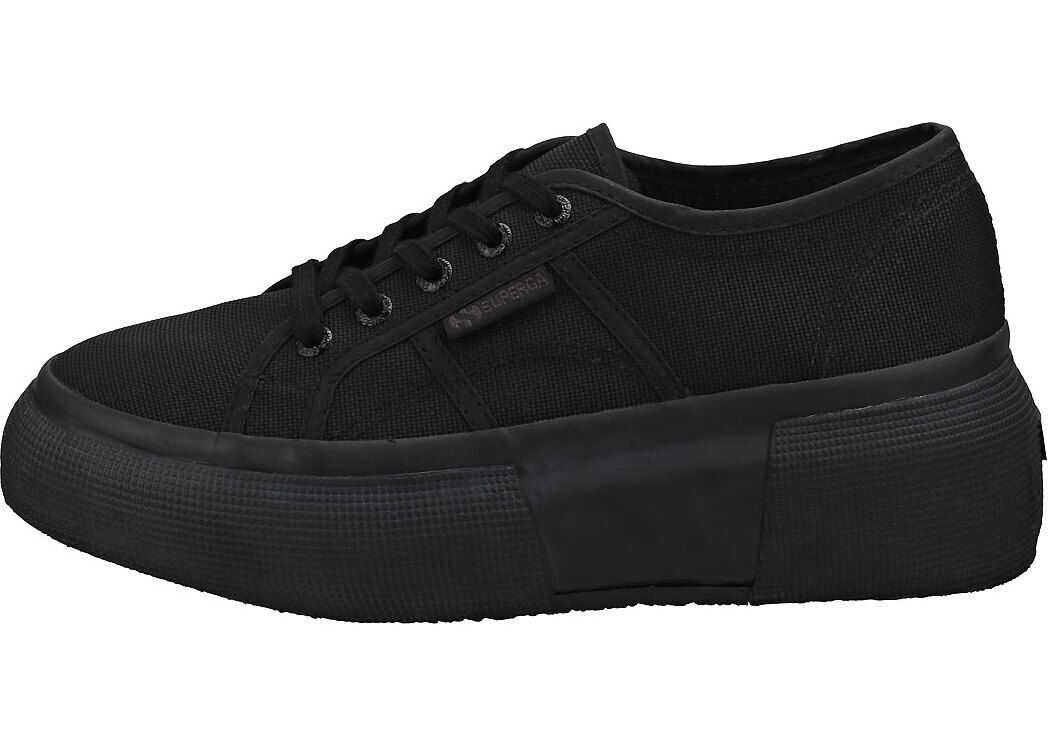 Adidasi Superga 2287 Cotw Platform Trainers In Black Black