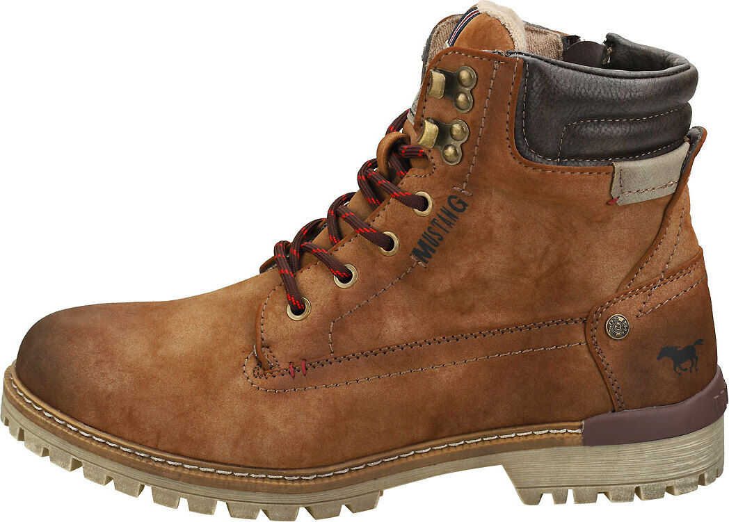 Mustang Lace Up Side Zip Chukka Boots In Brown Brown