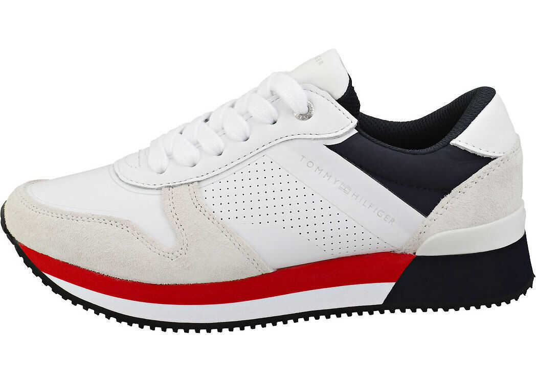 Tommy Hilfiger Active City Sneaker Fashion Trainers In White Navy Red White