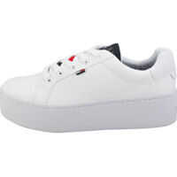 Adidasi cu platforma Icon Padded Nylon Flatform Trainers In White Femei