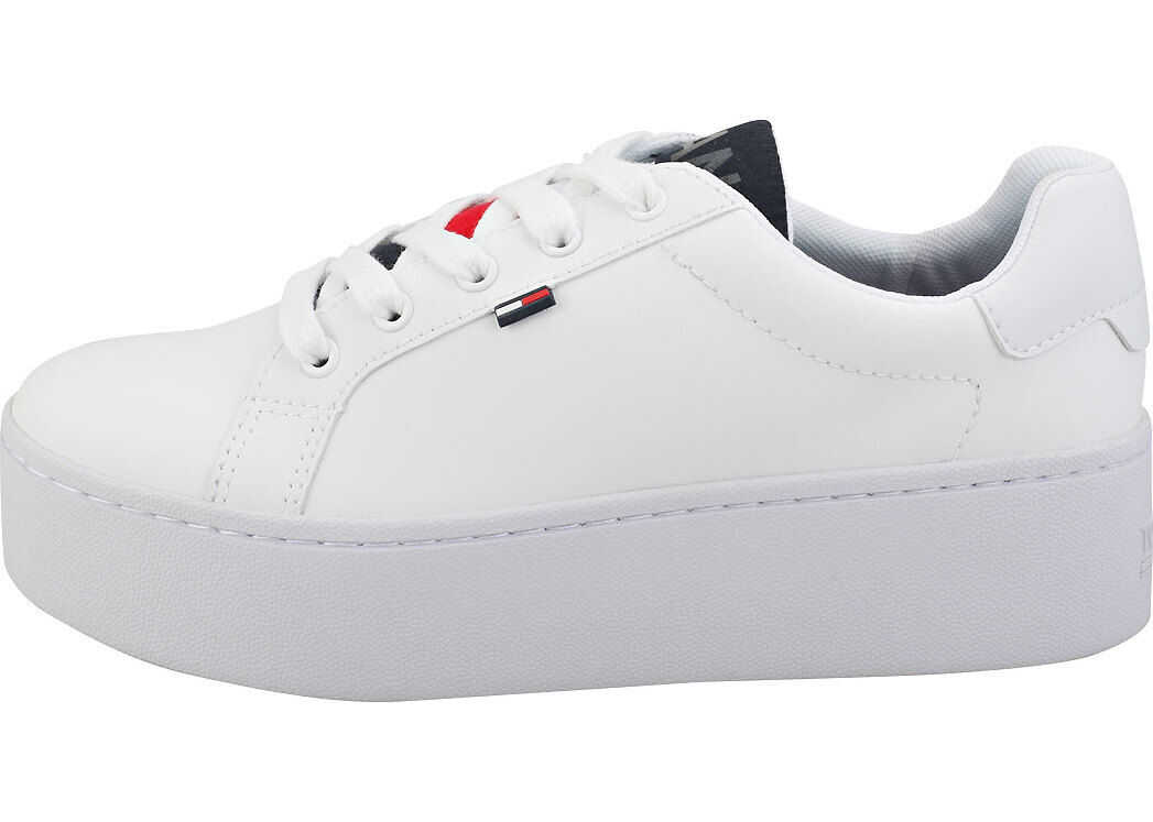 Tommy Jeans Icon Padded Nylon Flatform Trainers In White White