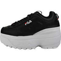 Adidasi cu platforma Disruptor 2 Wedge Platform Trainers In Black White Red Femei