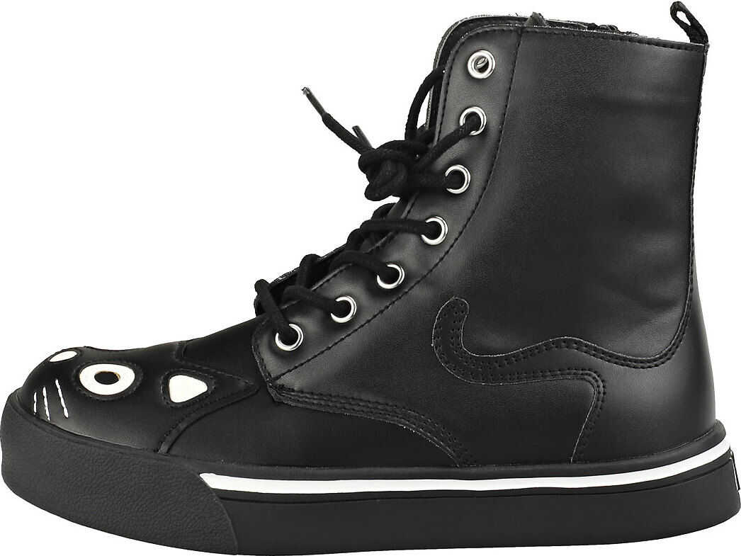 TUK T.u.k Kitty Combat Boot Creeper Boots In Black Black