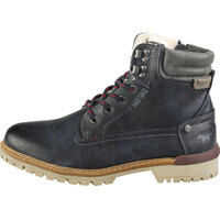 Ghete Lace Up Side Zip Chukka Boots In Navy Barbati