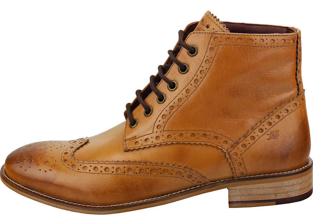 London Brogues Gatsby Six Eyelet Brogue Boots In Tan Tan