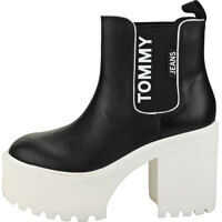 Ghete Chelsea Cleated Heel Chelsea Boots In Black White Femei