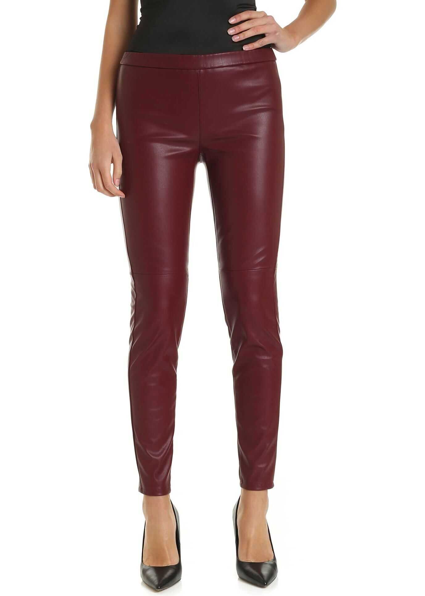Michael Kors Burgundy Eco-Leather Pants Red