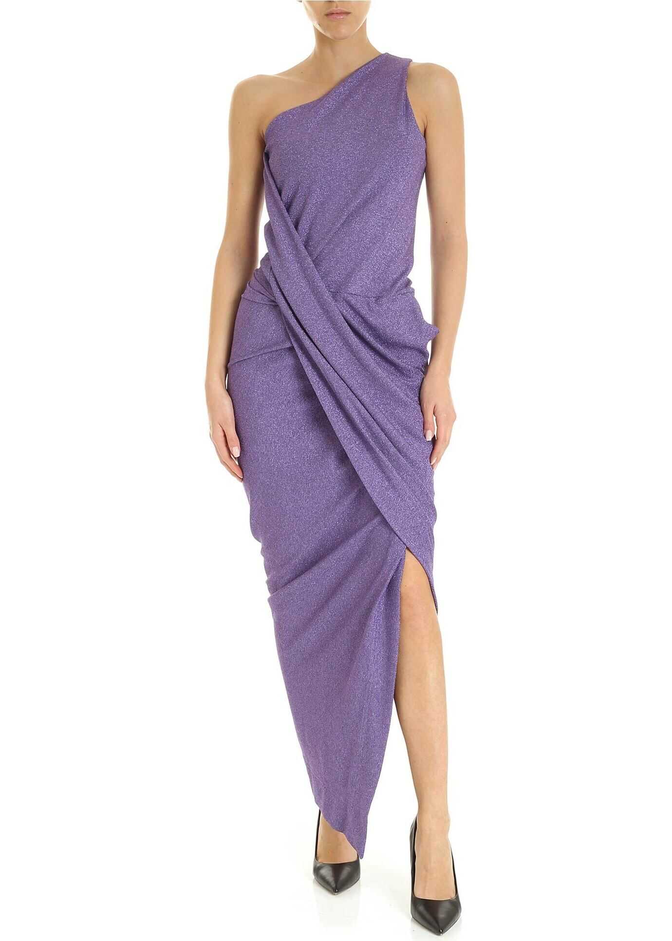 Vivienne Westwood Anglomania Vian One-Shoulder Dress In Lilac Purple