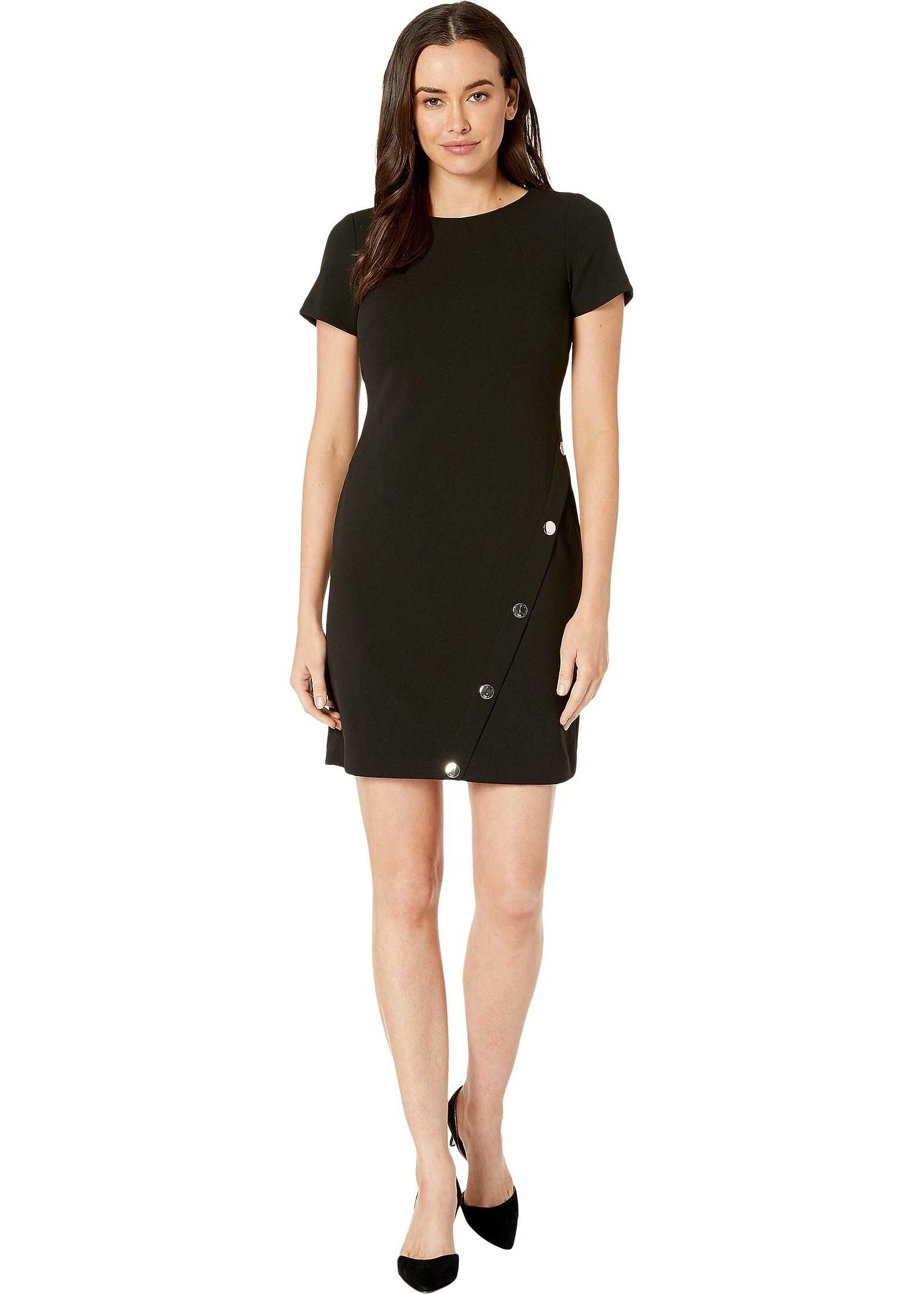 Tommy Hilfiger Asymmetrical Snap Hem Dress Black