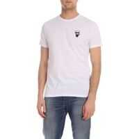 Tricouri Ikonik Rubber White T-Shirt With Patch Barbati