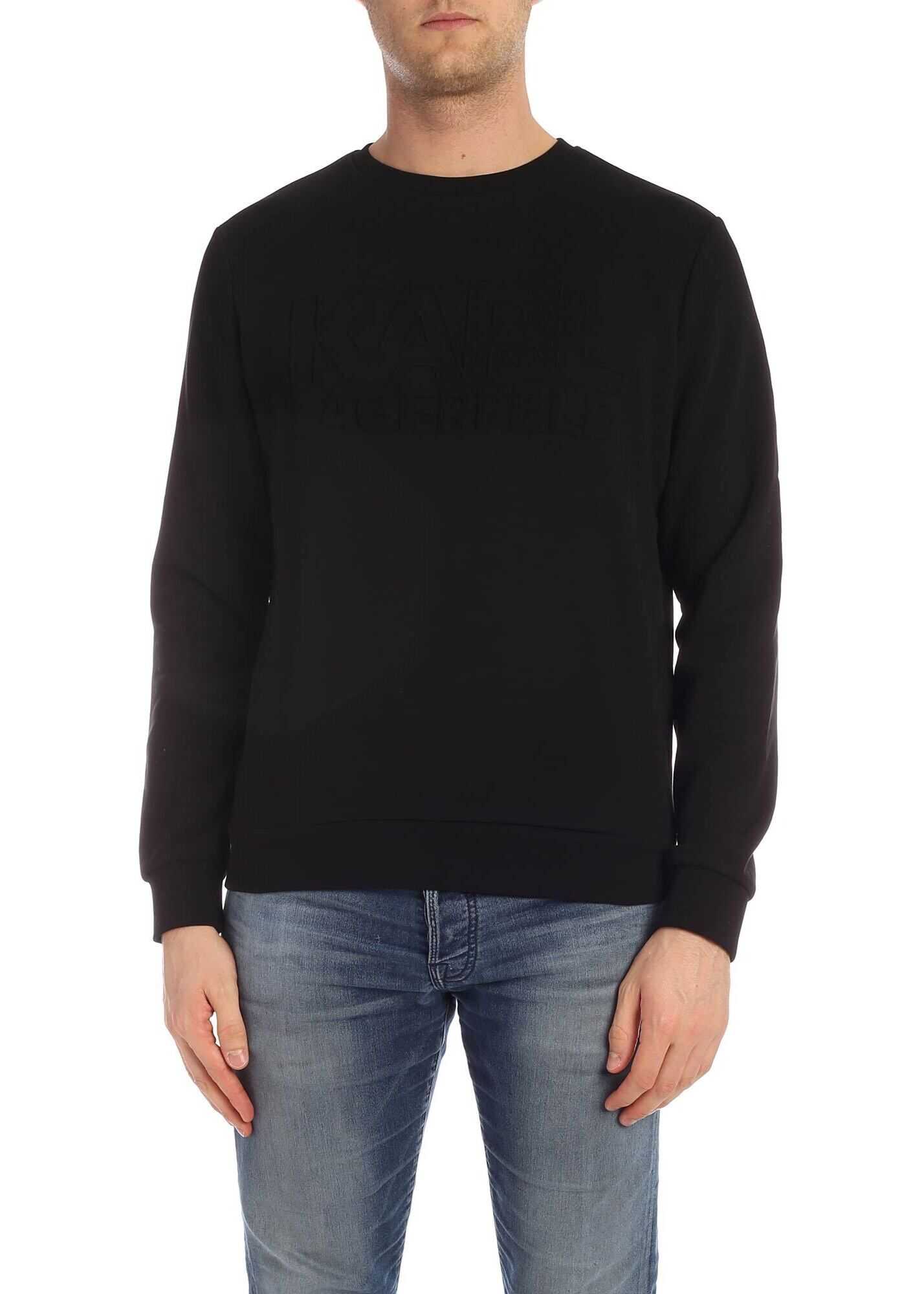 Bluza Karl Lagerfeld Black Sweatshirt With Embossed Logo Black