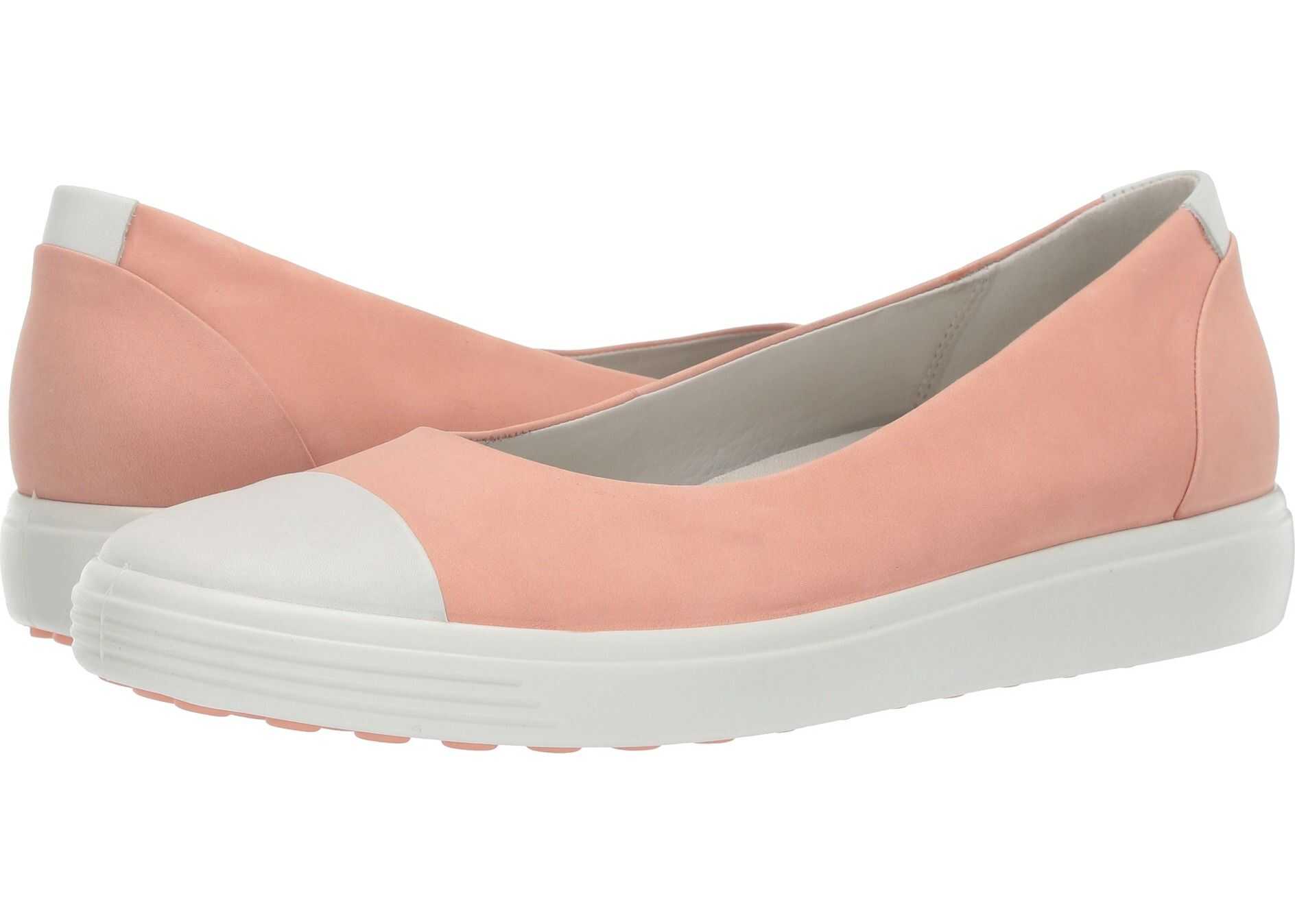 Balerin ECCO Soft 7 Ballerina White/Muted Clay Cow Leather/Cow Nubuck