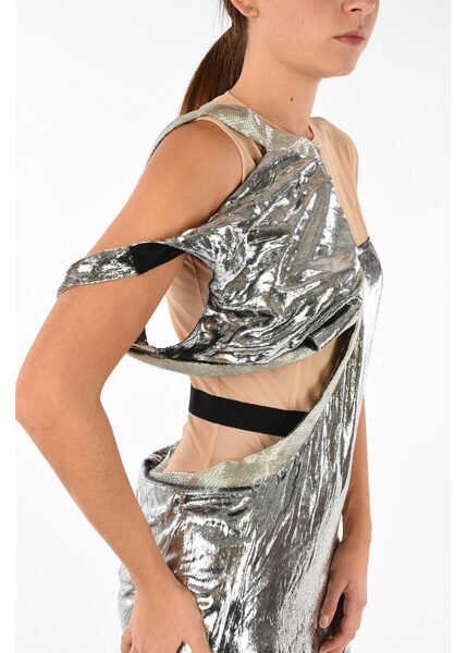 Rochii scurte Maison Margiela Mm0 Velvet Silver Dress Silver Femei (BM 7198324) 4