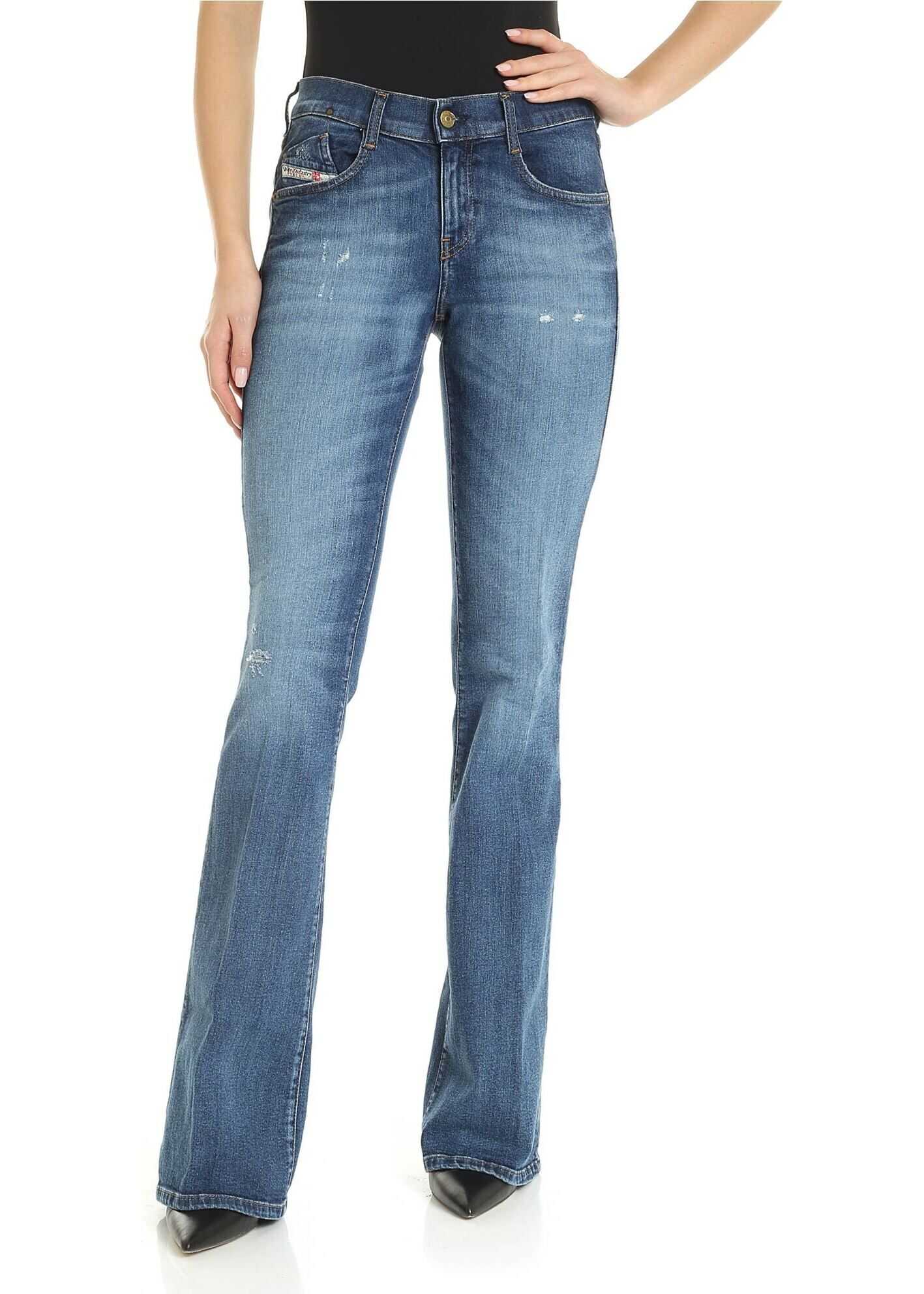 Diesel D-Ebbey Bootcut Jeans In Blue Blue