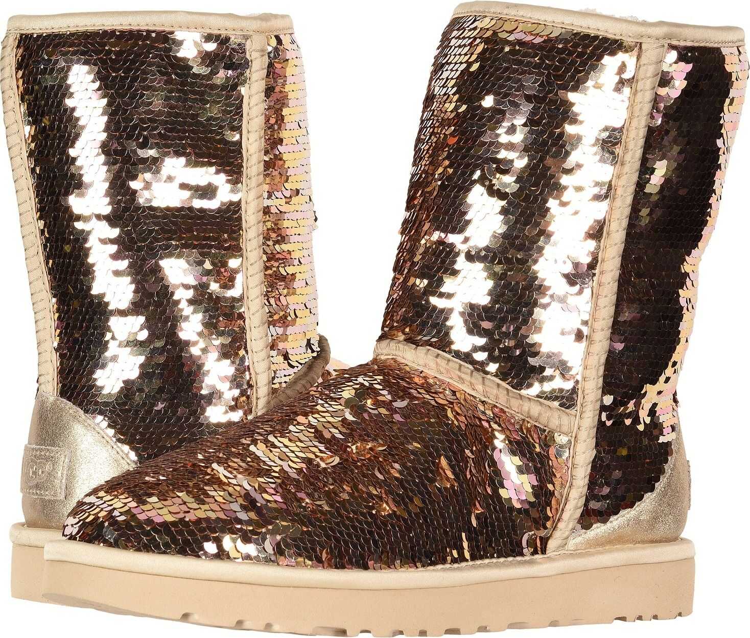 Cizma UGG Classic Short Sequin Gold Combo