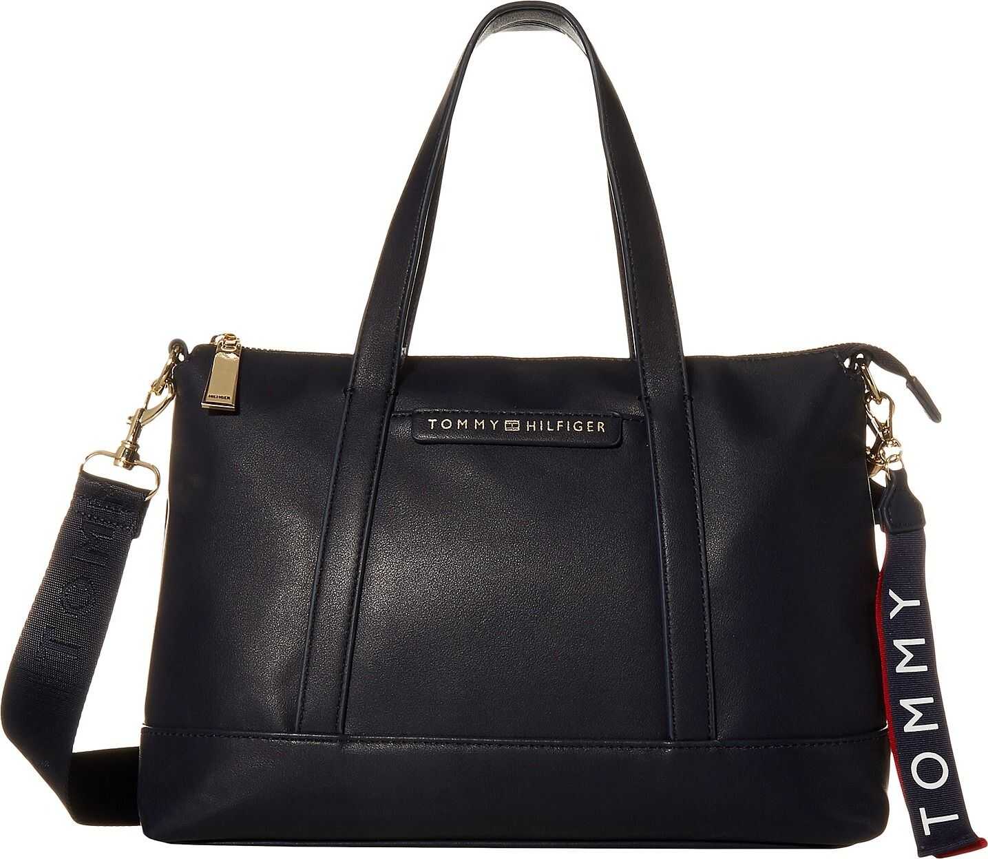 Tommy Hilfiger Lottie Smooth PVC Satchel Tommy Navy