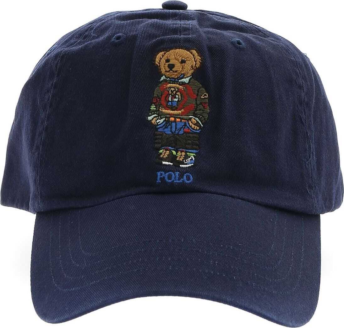 Ralph Lauren Polo Bear Embroidery Cap In Blue Blue