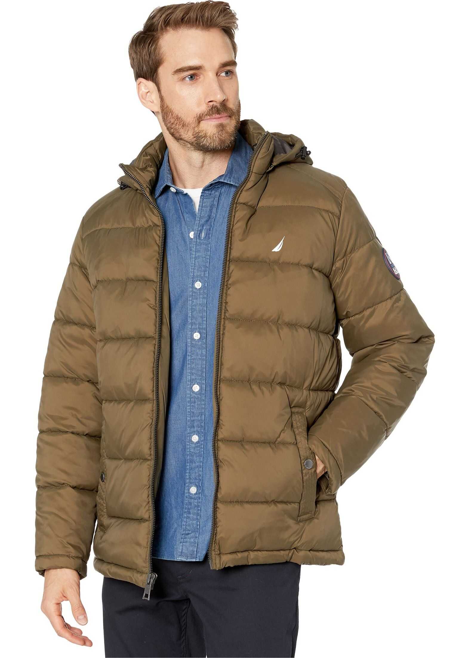 Nautica Logo Puffer w/ Removable Hood Loden