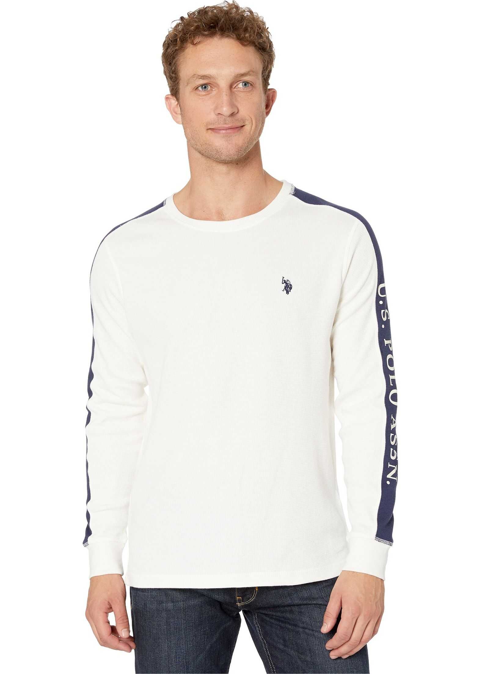 U.S. POLO ASSN. Arm Color Block Thermal Crew Vanilla Prep