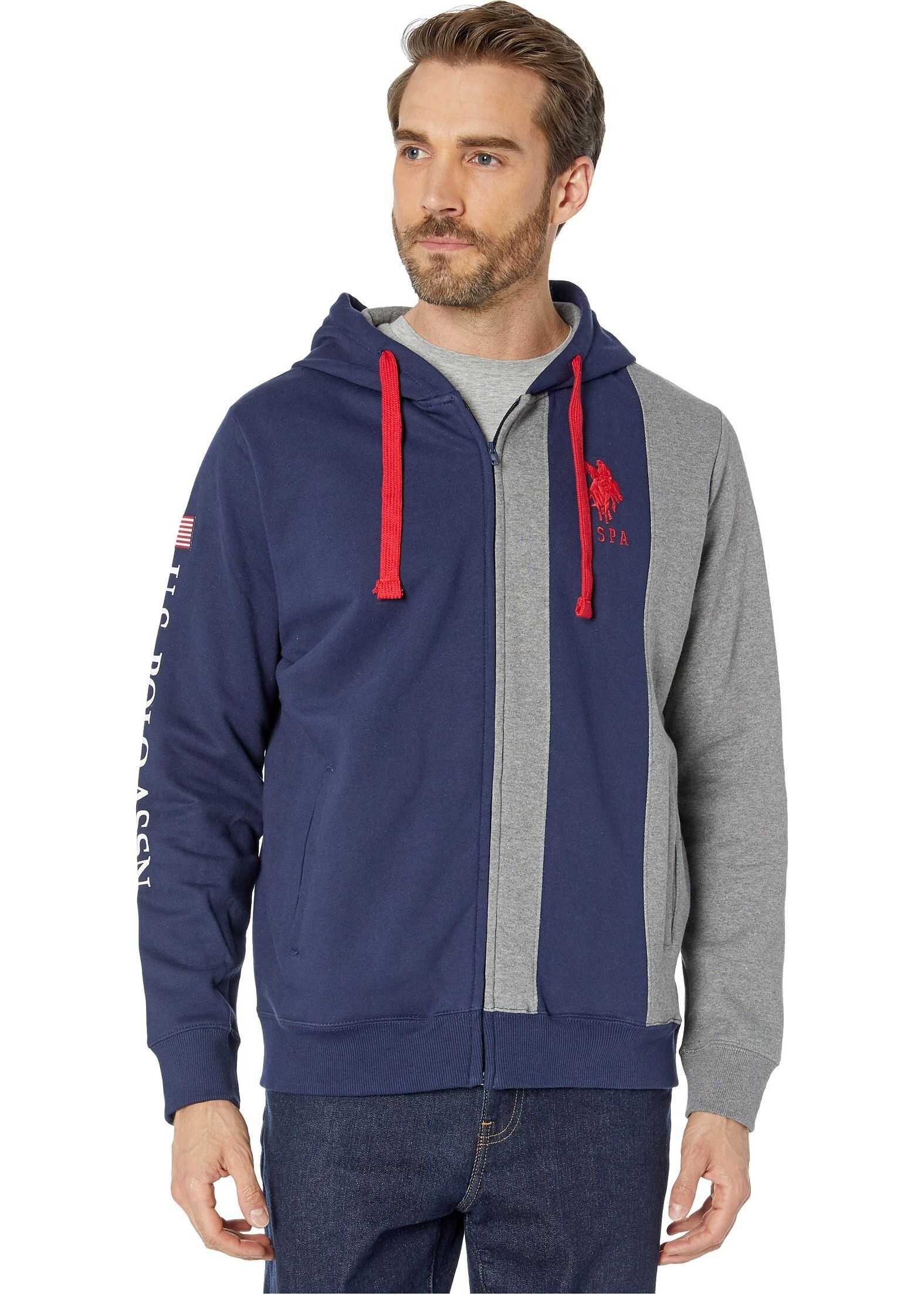 U.S. POLO ASSN. BD Full Zip Color Block Classic Navy