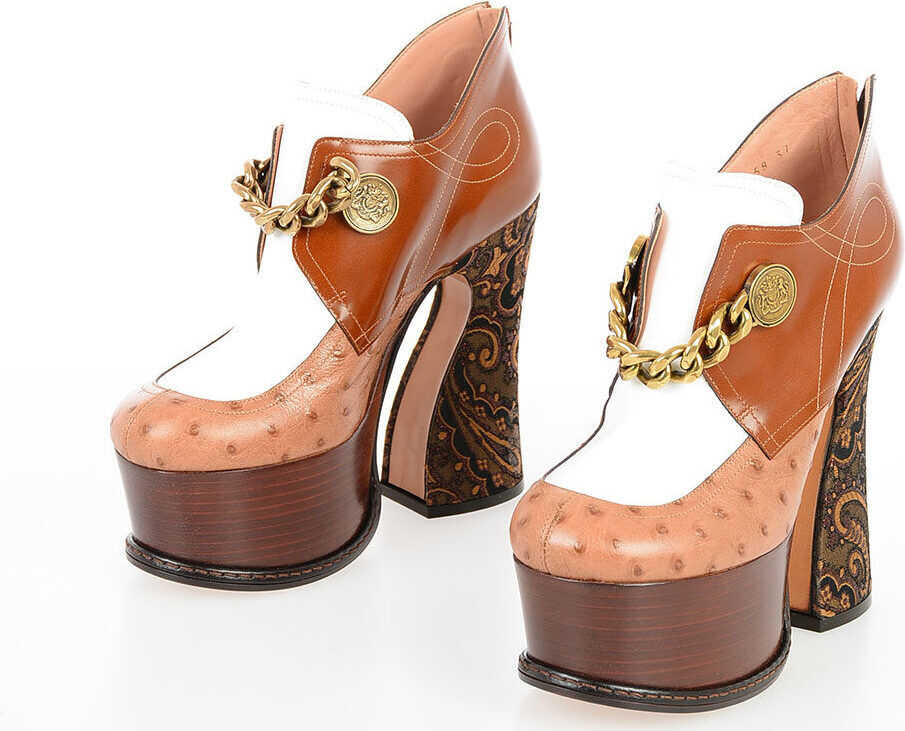 Maison Margiela MM22 14cm Ankle Boots with Embroidered Heel BROWN