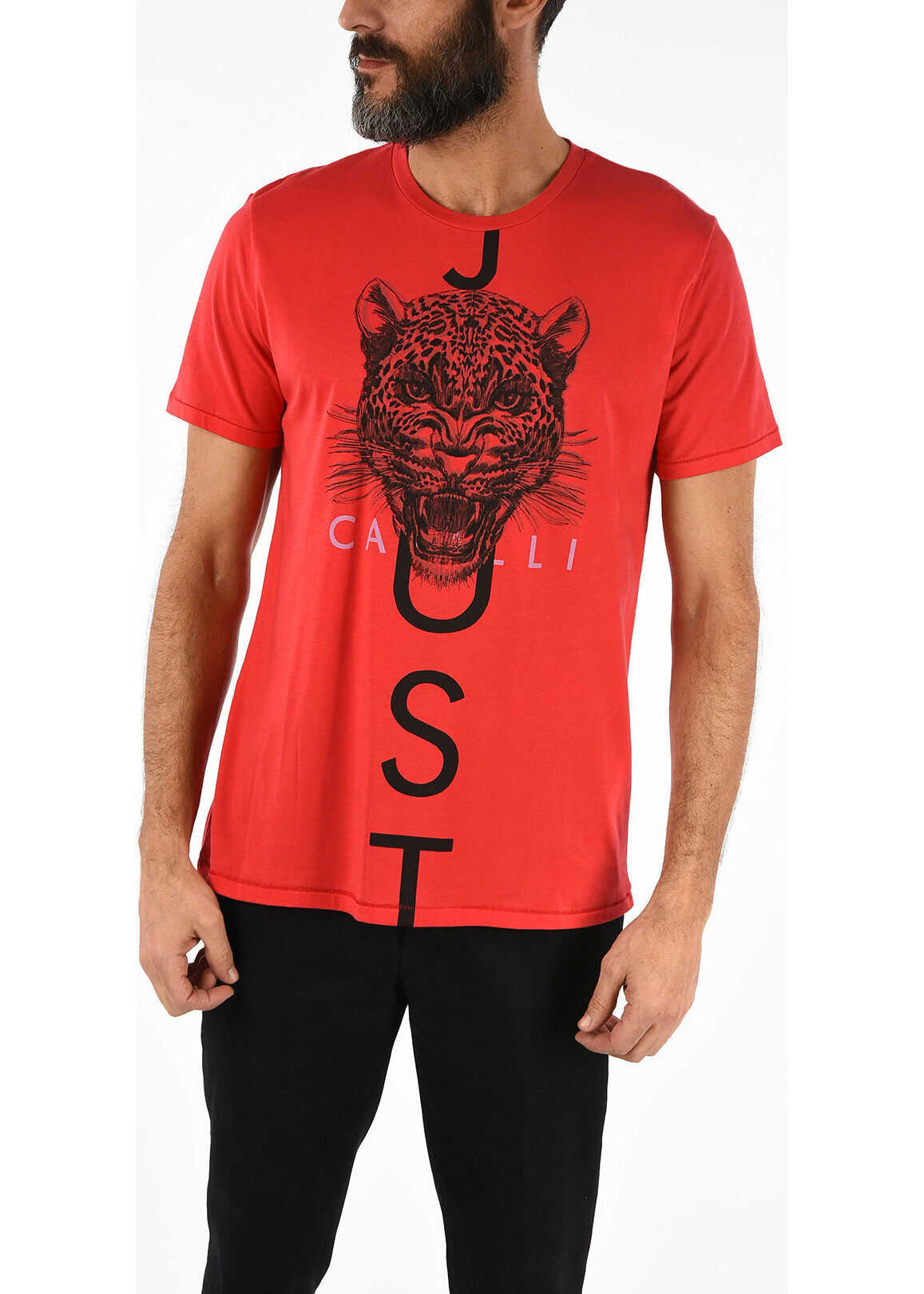Just Cavalli Tiger Printed T-shirt RED