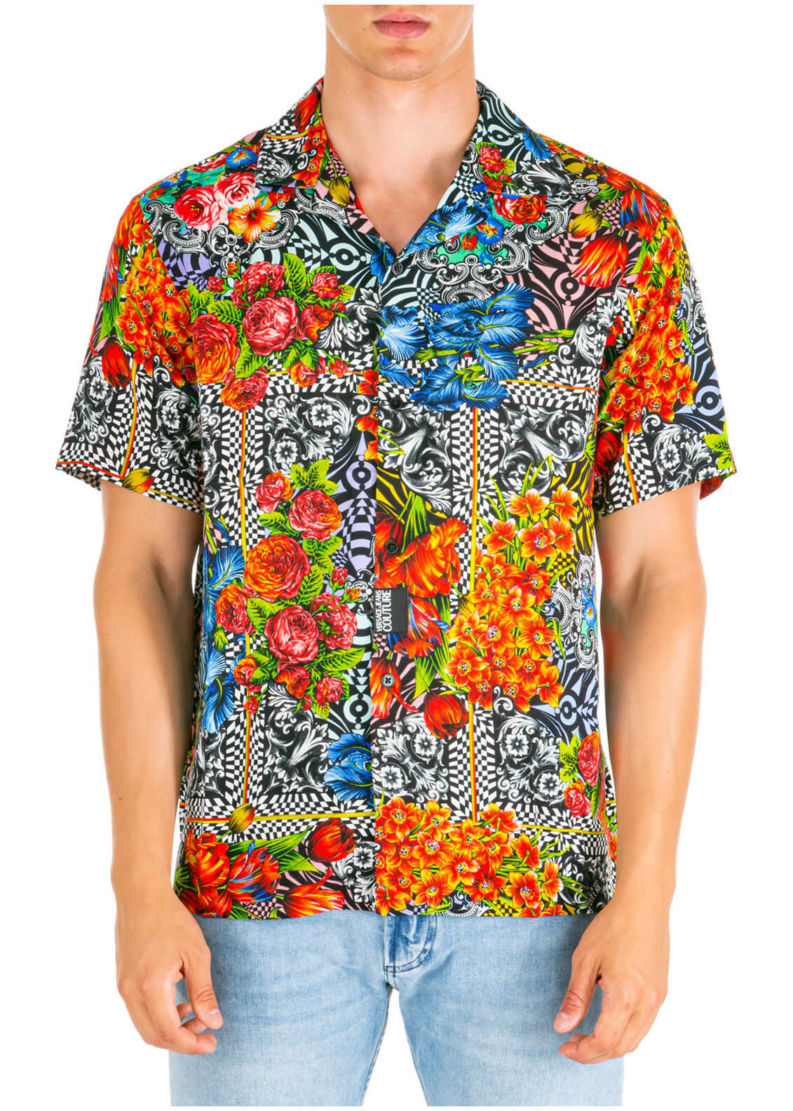 Camasa Versace Jeans Couture Optical Flowers Black