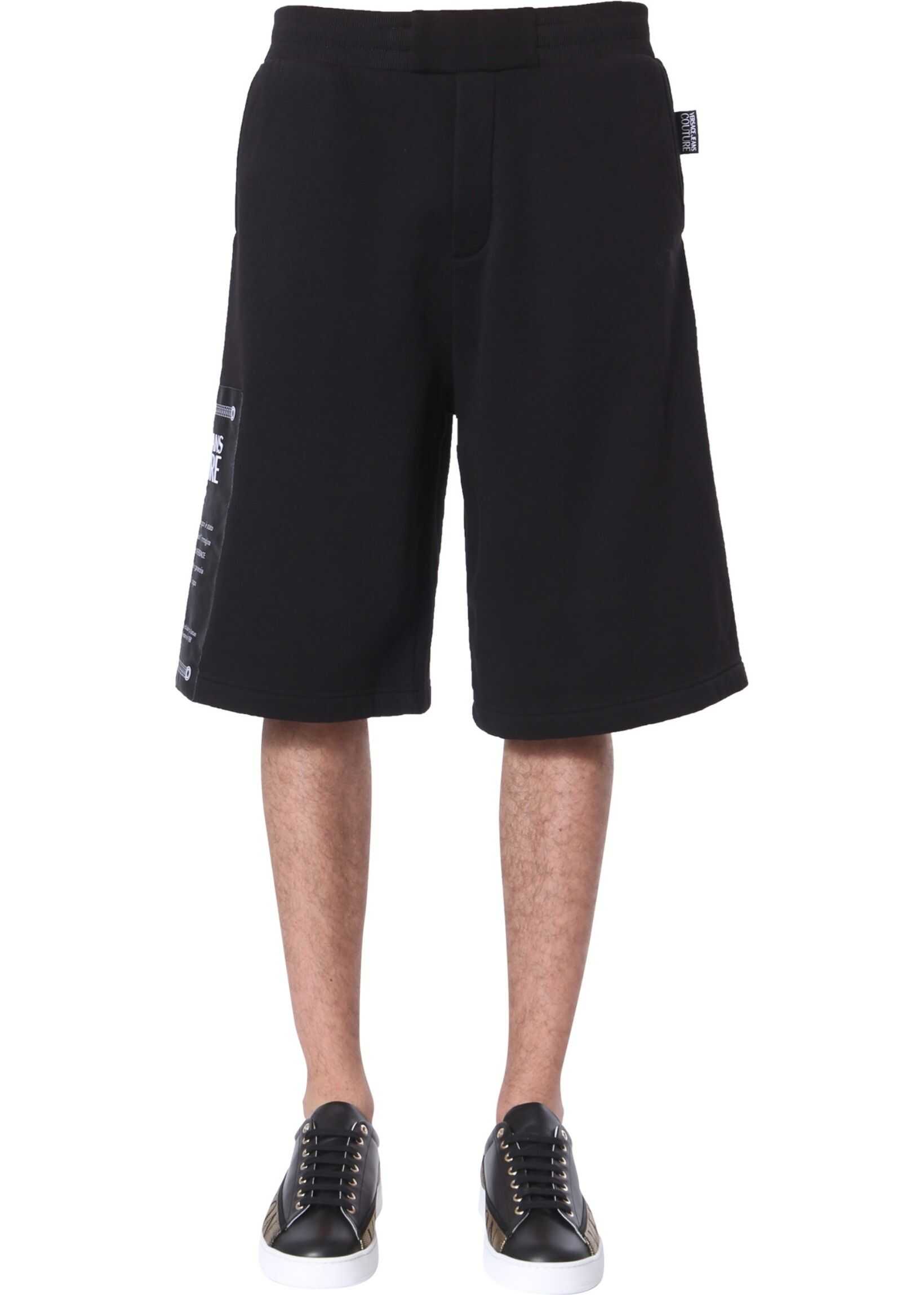 Versace Jeans Couture Shorts With Patch Logo BLACK