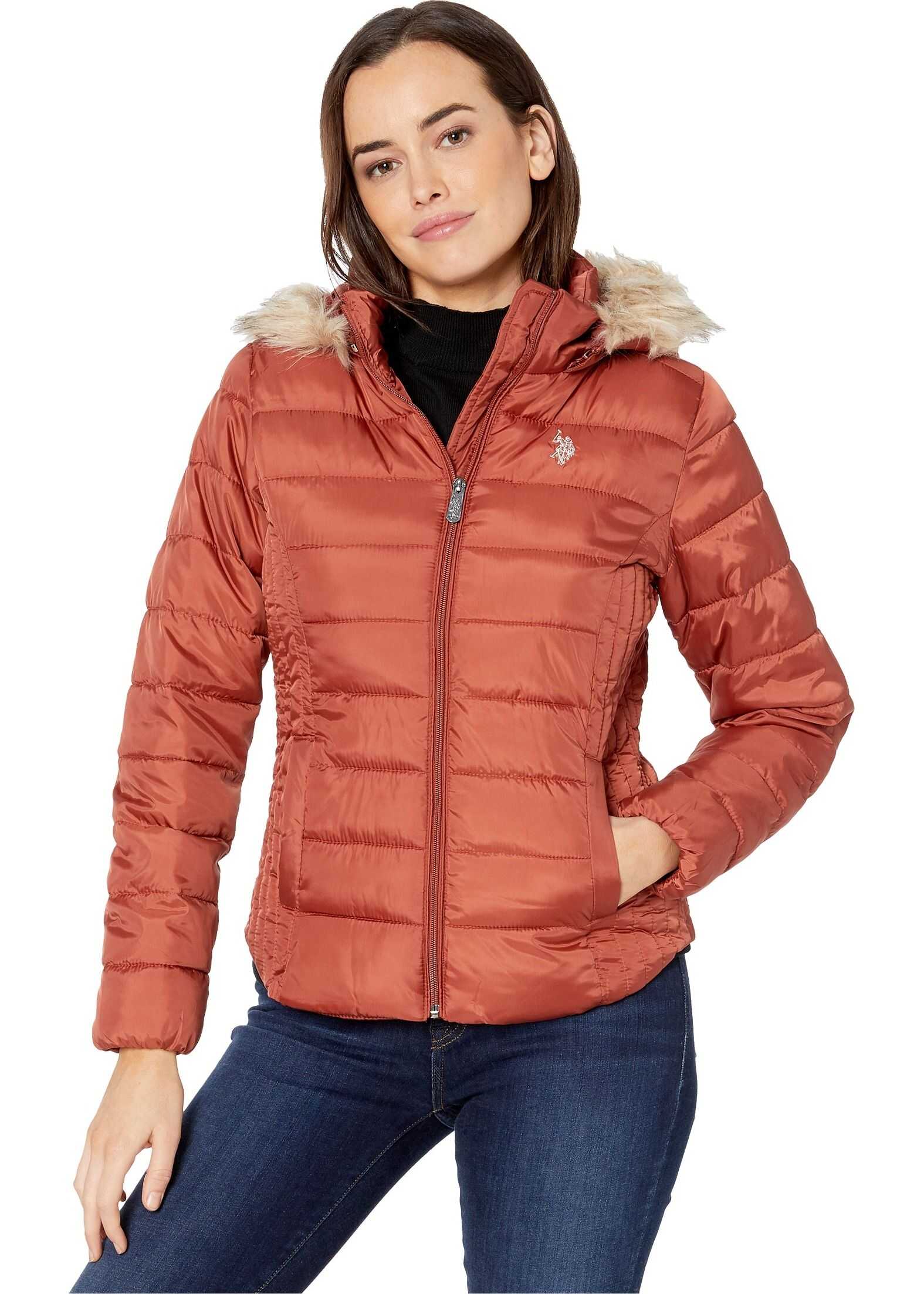 U.S. POLO ASSN. Basic Jacket with Faux Fur Hood Sante Fe