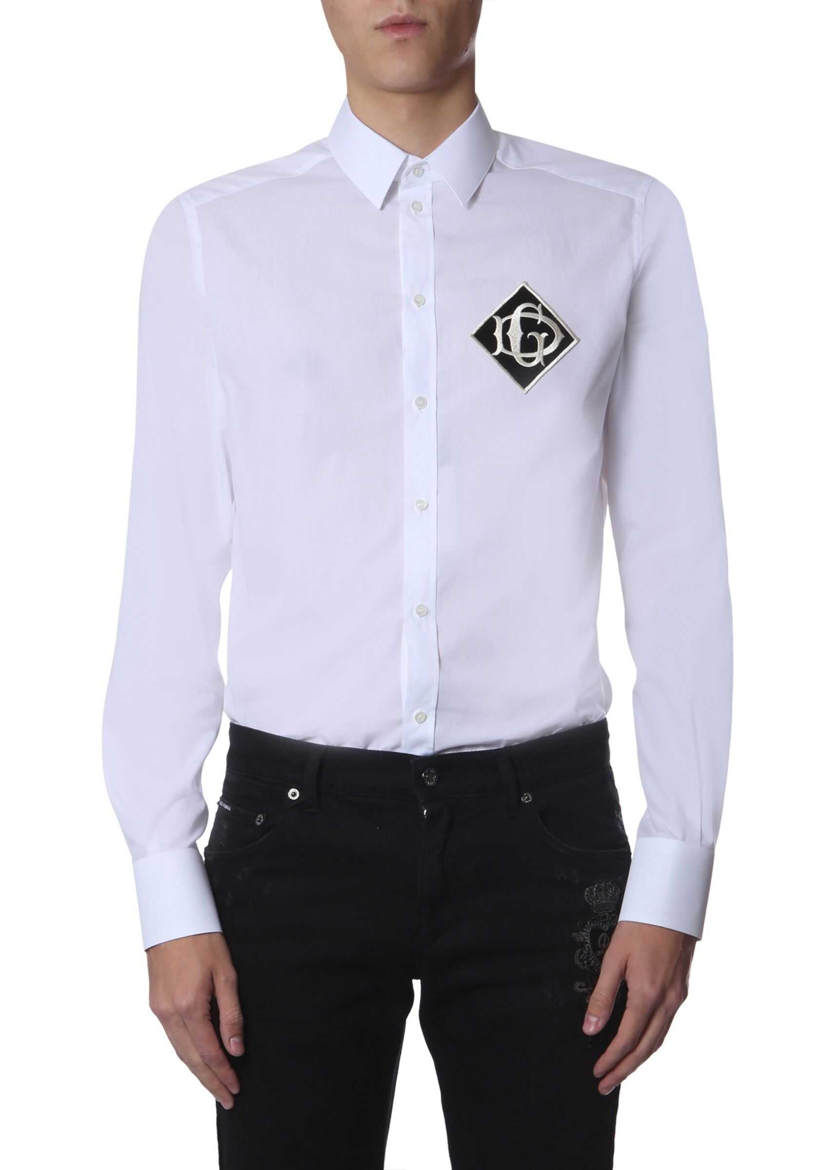 Camasa Dolce & Gabbana Shirt With Patch Logo WHITE