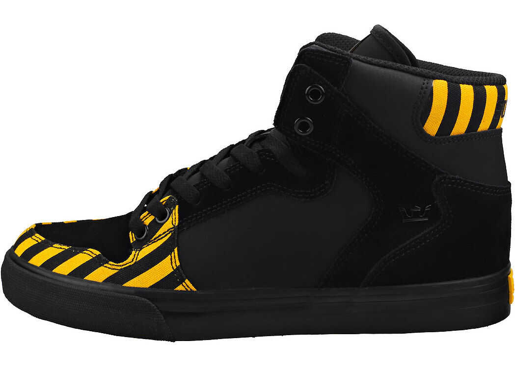 Supra Vaider Caution Fashion Trainers In Black Yellow* Black